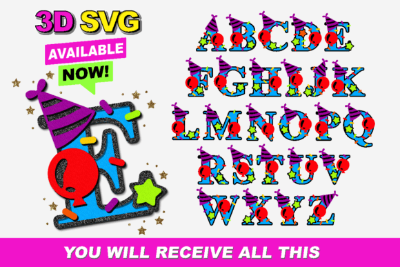 Alphabet 3D SVG Birthday: A Festive Touch for Local Brand Packaging and Promotional Design