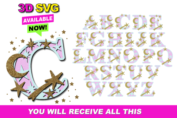Alphabet 3D SVG Moon and Stars: A Seller's Review