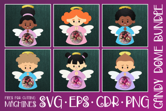 Angel Candy Dome Bundle Paper Craft: 3D SVG Magic for Festive Branding