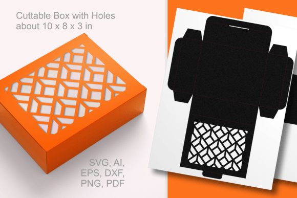 Art Deco Style Quadrats Rectangular Box: A 3D SVG Design for Sophisticated Branding and Packaging
