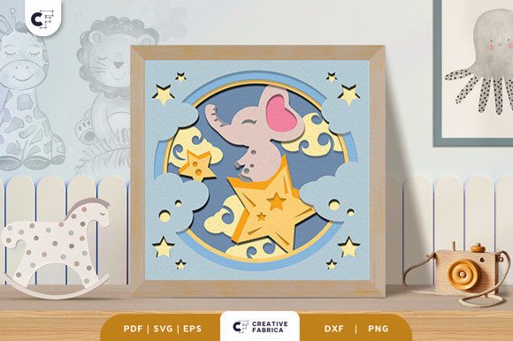 Baby Elephant 3D Shadow Box Paper Cut Review for Real Embroidery Use