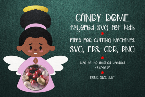 Black Angel Girl Christmas Candy Dome ā A Festive 3D SVG for Crafters & Etsy Sellers