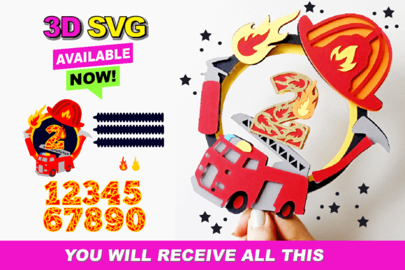 Cake Topper SVG Firetruck: A 3D SVG Design for Playful Branding and Visual Content