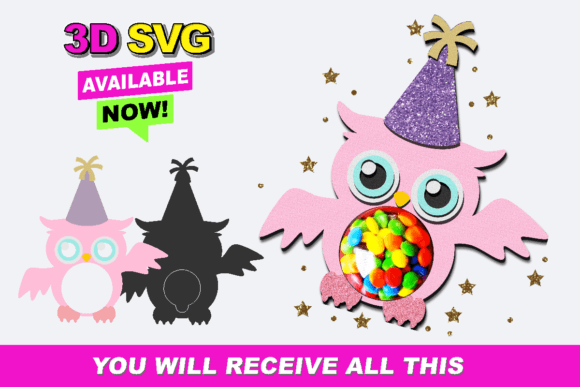 Candy Holder Owl 3D SVG Shapes Review