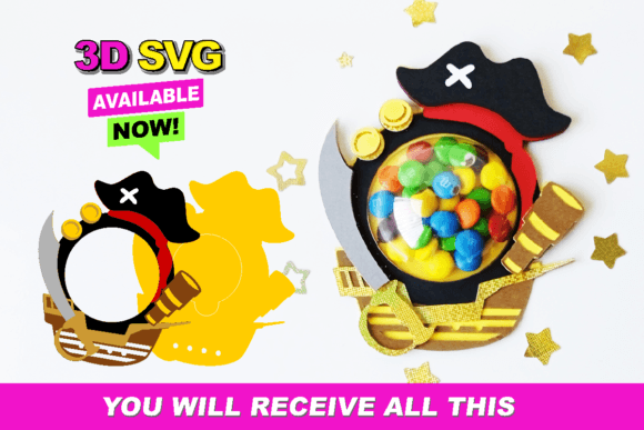 Candy Holder Pirate 3D SVG Shapes Review