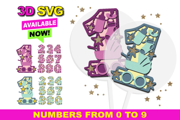 Charming 3D SVG Baby Numbers for Playful Branding and Packaging