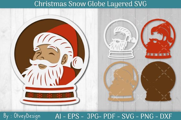 Christmas Snow Globe Layered 3D SVG for Brand Marketing