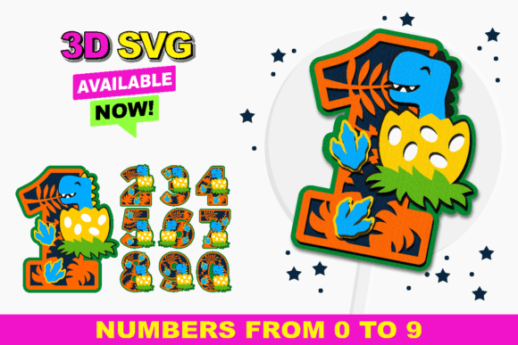 Dinosaur Baby Numbers 3D SVG: A Brand Review