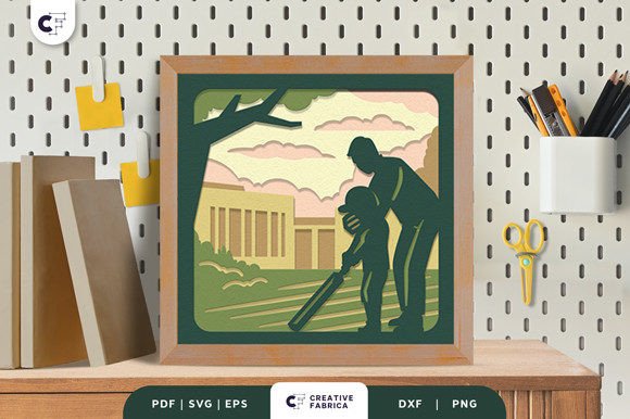 Father and Son Do Sport 3D Shadow Box – A Father’s Day SVG with Visual Storytelling Power