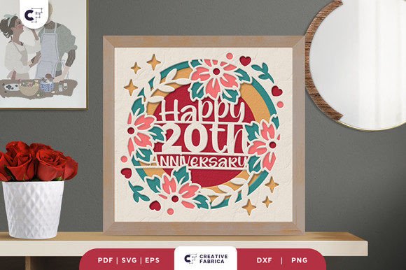 Happy 20th Anniversary 3D Shadow Box SVG Review