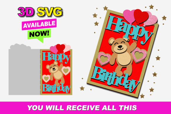 Happy Birthday Card Teddy Bear