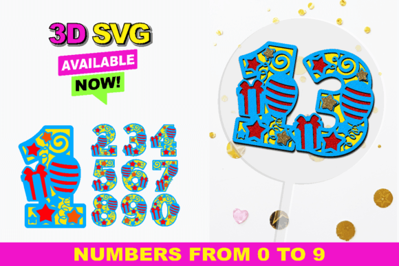 Happy Birthday Numbers 3D SVG Shapes Review
