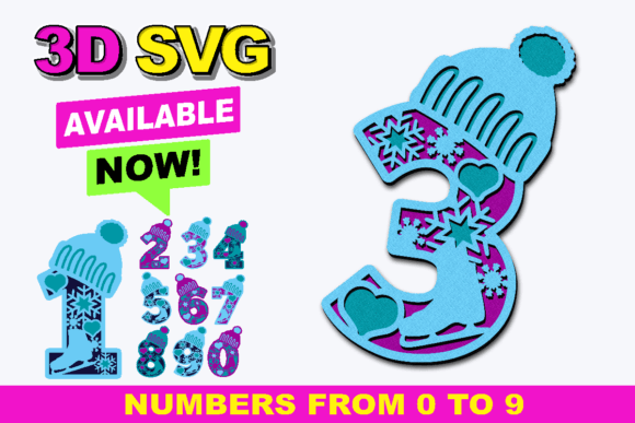 Ice Skating Numbers 3D SVG: Winter-Inspired Design for Brand Campaigns