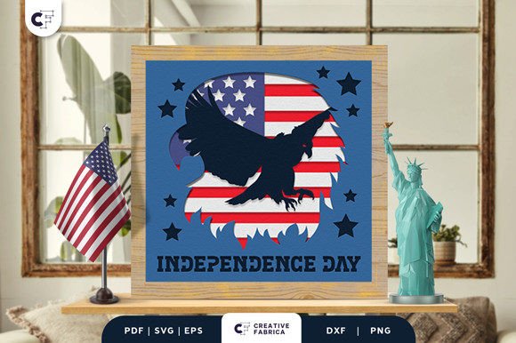 Military Eagle 3D SVG for Independence Day Crafts