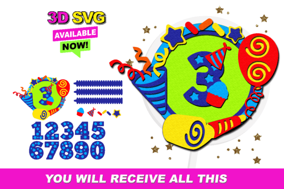 Shaker Cake Topper 3D SVG for Happy Birthday – A Festive Craft Design for Shapes Lovers