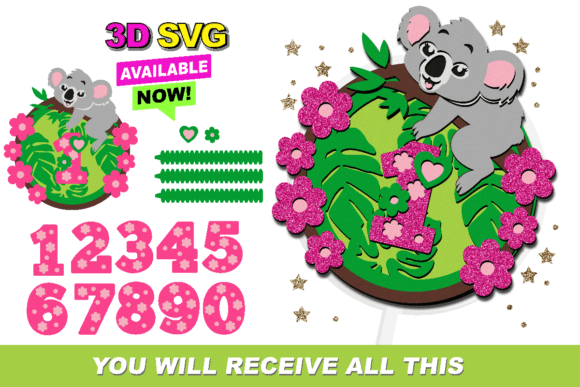 Shaker Cake Topper SVG Koala – A Playful 3D SVG for Crafters & Etsy Sellers