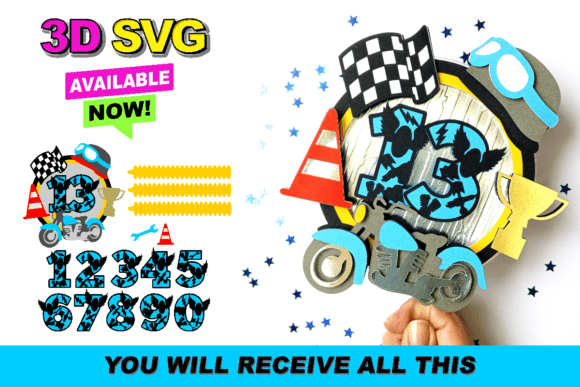 Shaker Cake Topper SVG Motorcycle – 3D SVG for Crafty Celebrations