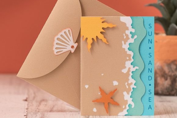 Sun, Sand Sea Card – A 3D SVG for Summer Digital Sellers