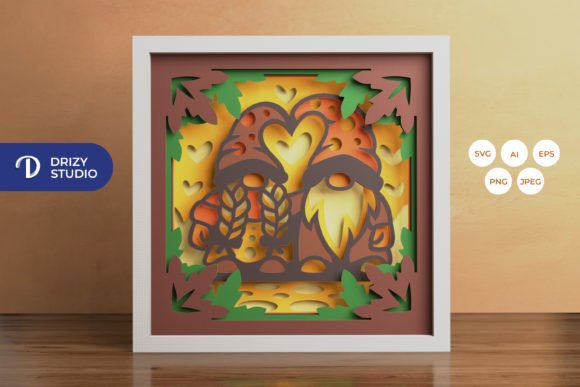 Thanksgiving Gnome Couple Shadow Box Review
