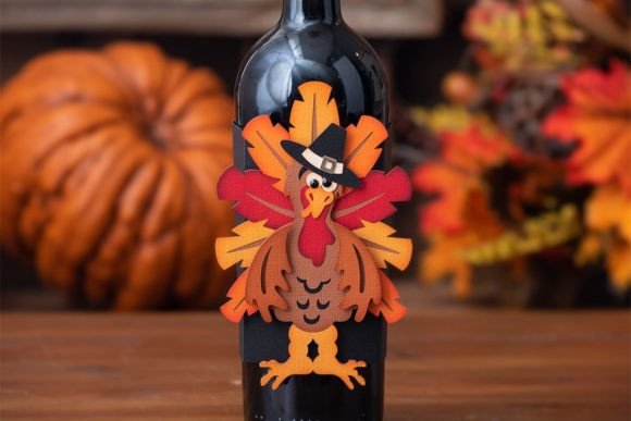 Tipsy Turkey 3D SVG for Thanksgiving Cheer